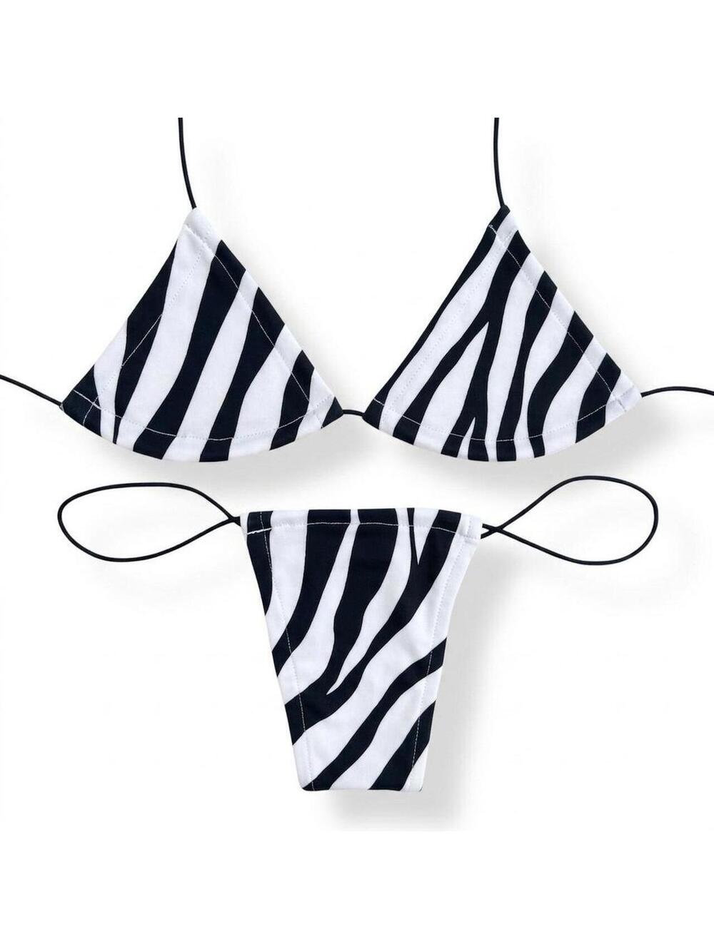 Zebra Print Stripper Microkini Set - GrlFriday Shop